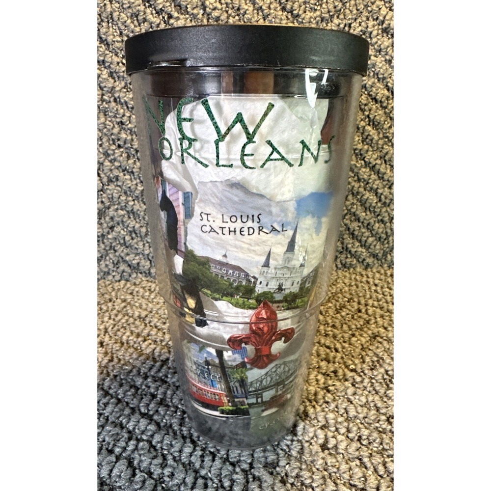 New Orleans‎ Landmarks Mardi Gras Tervis Tumbler W Lid 24 Oz HTF